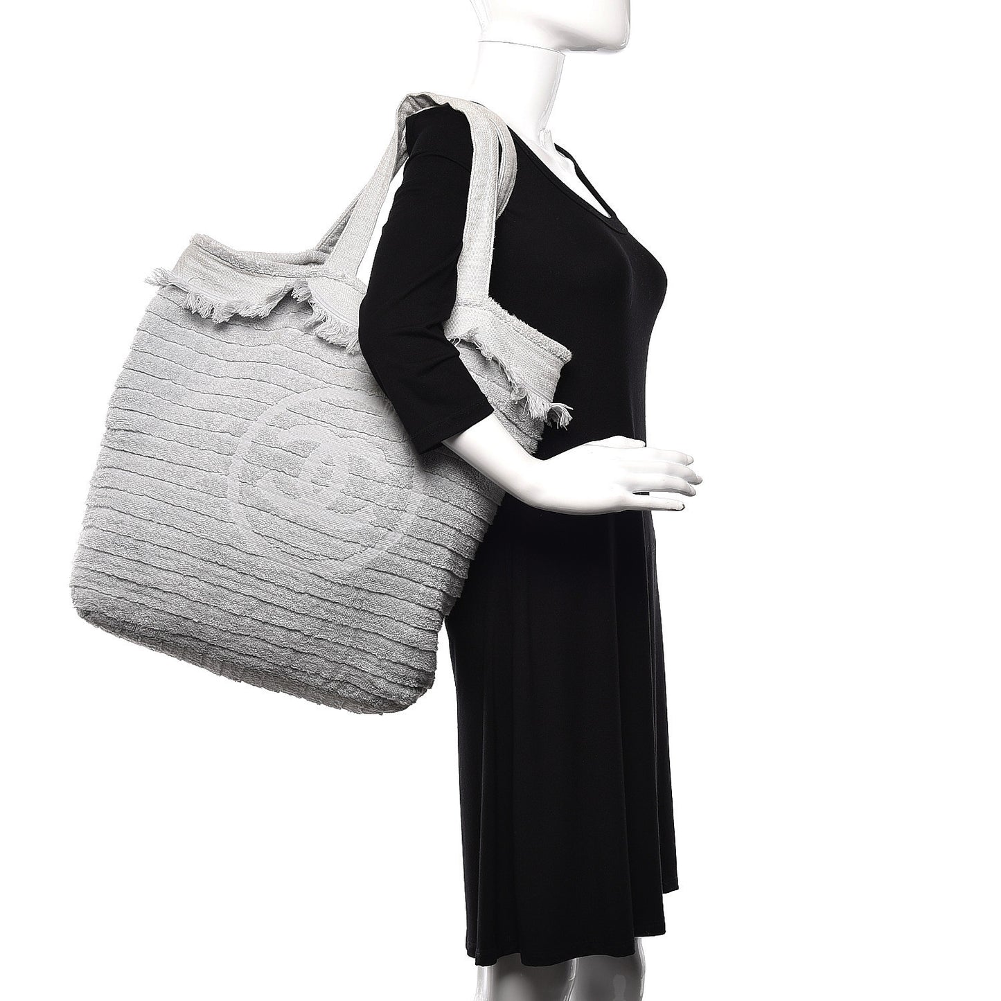 Terry Cotton CC Beach Tote Towel Set Grey
