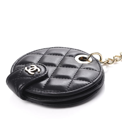 Chanel Lambskin Quilted Round Luggage Tag Black 7 of 7