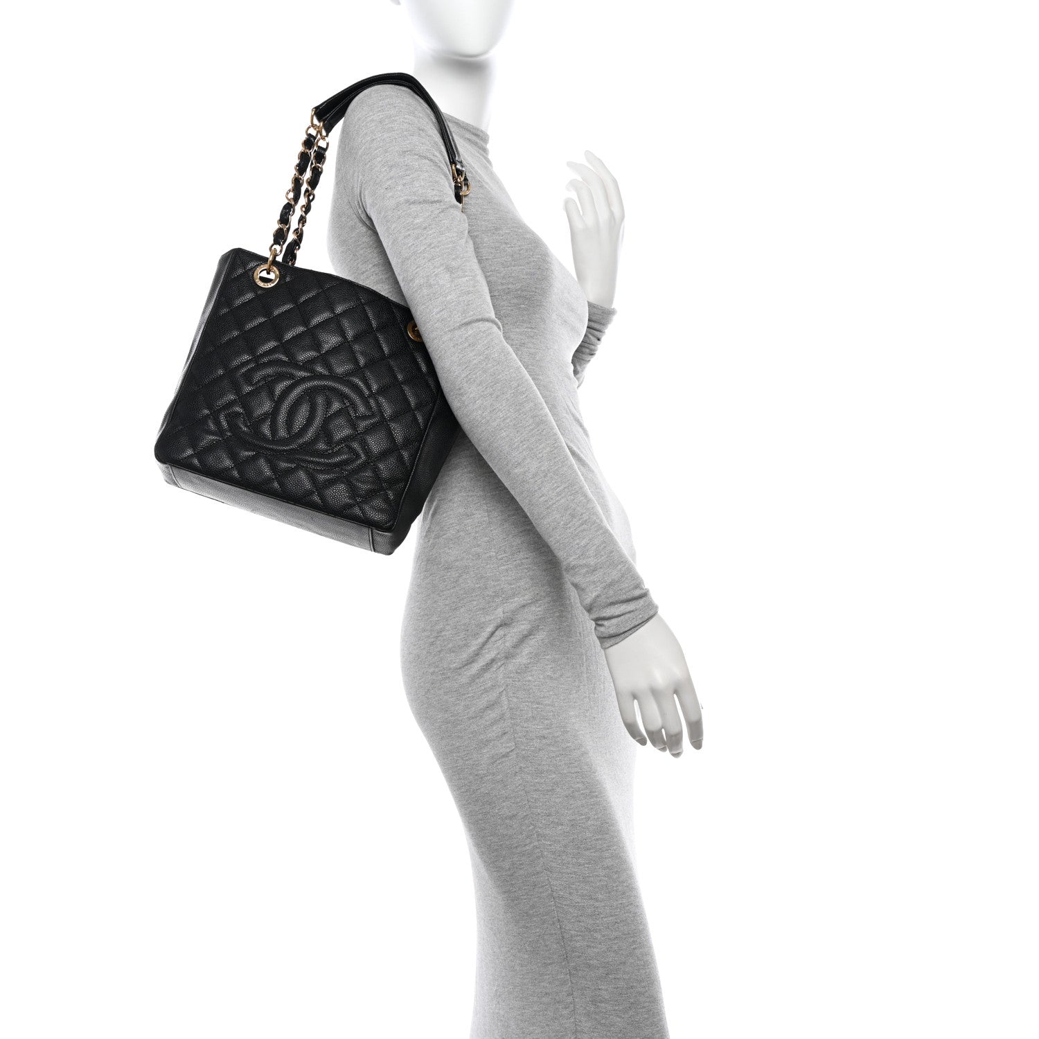 Chanel Caviar Quilted Petit Shopping Tote PST Black 2 of 14