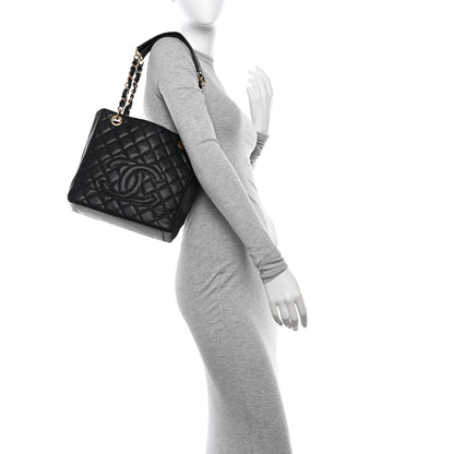 Chanel Caviar Quilted Petit Shopping Tote PST Black 2 of 14