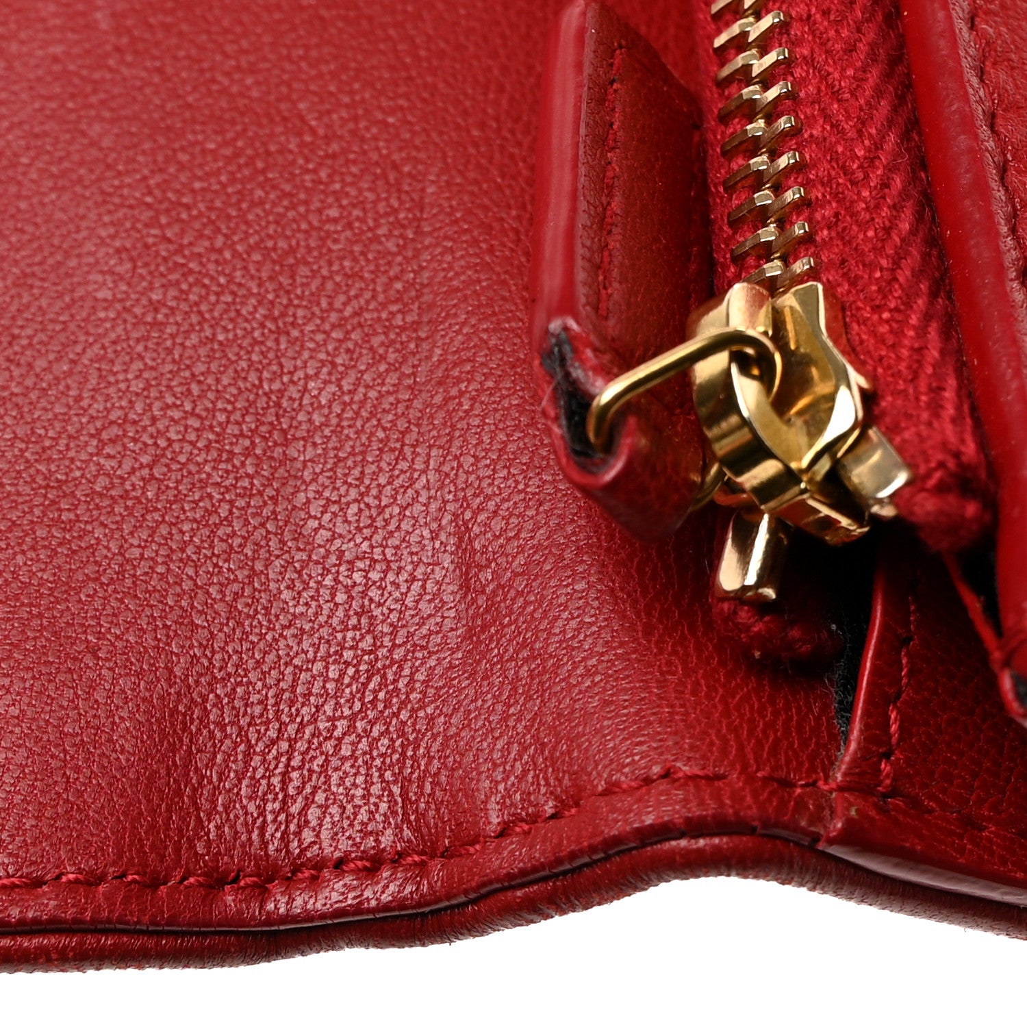Saint Laurent Lambskin Matelasse Monogram Vicky Tri-Fold Wallet Rouge Eros 9 of 16