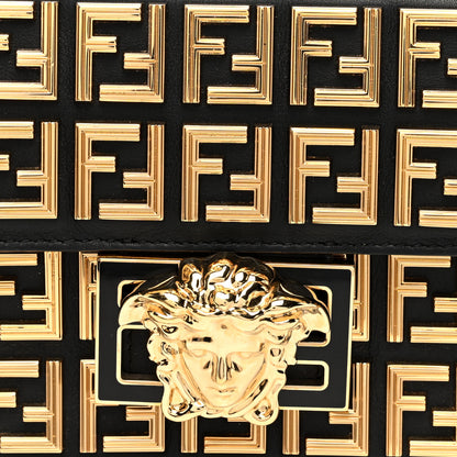 Fendi X VERSACE Calfskin Fendace FF Baguette Black 8 of 10