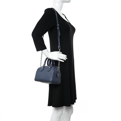 Louis Vuitton Metallic Empreinte Monogram Giant Speedy Bandouliere 20 Navy Nacre 2 of 10