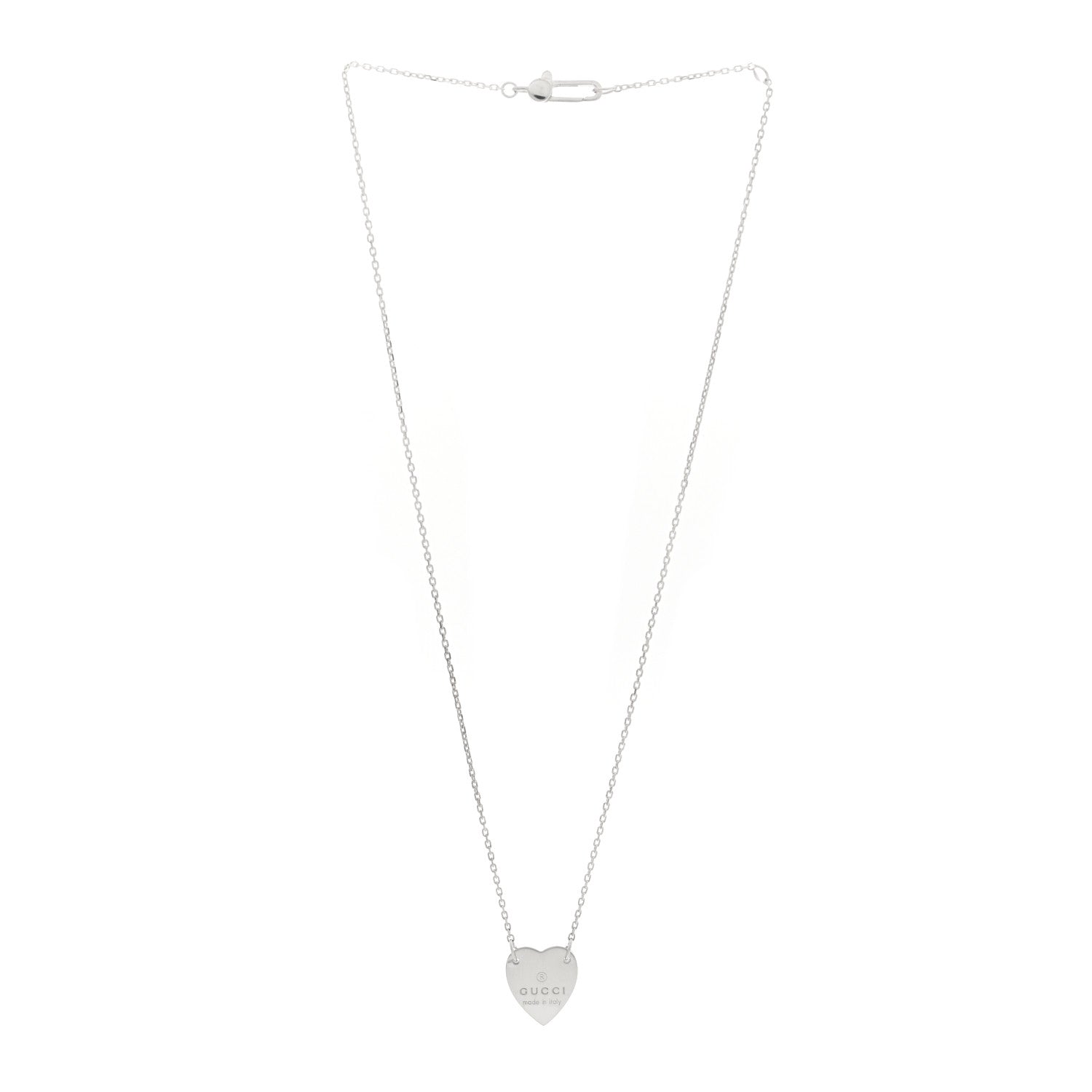 Gucci Sterling Silver Trademark Heart Pendant Necklace 3 of 6