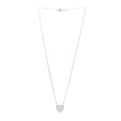 Gucci Sterling Silver Trademark Heart Pendant Necklace 3 of 6