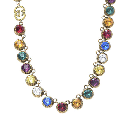 Gucci Crystal Butterfly Necklace Aged Gold Multicolor 1 of 5