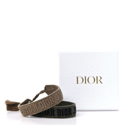 Christian Dior Woven Cotton J'Adior Friendship Bracelet Set Green Khaki 5 of 5
