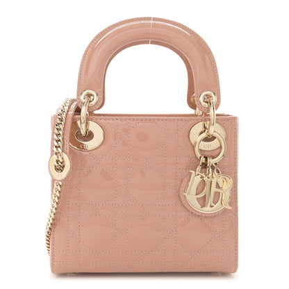 Christian Dior Patent Cannage Mini Lady Dior Rose Des Vents 1 of 10
