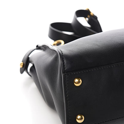 Fendi Vitello Seta Shiny Nappa Medium Peekaboo Iconic Satchel Black 9 of 14
