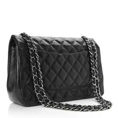 Chanel Lambskin Quilted Jumbo Double Flap Black 2 of 13