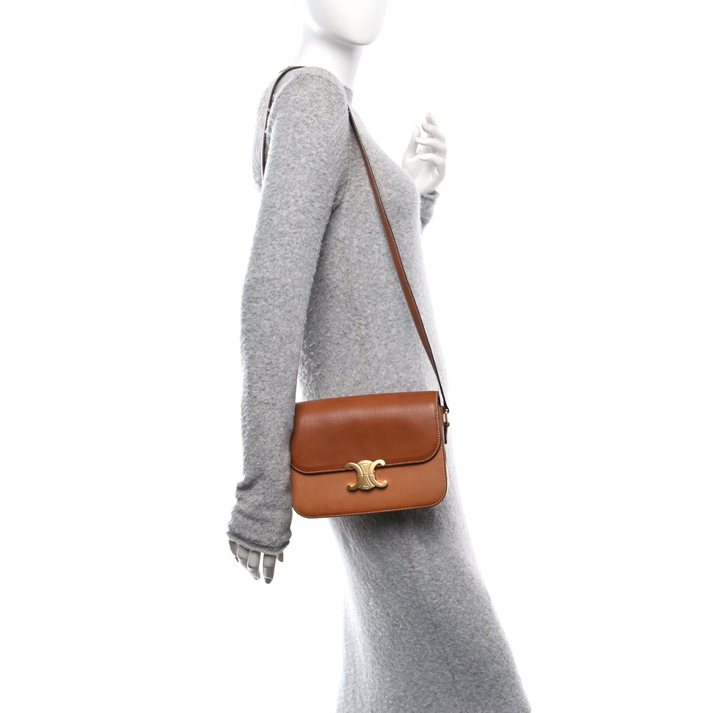 Natural Calfskin Medium Triomphe Tan