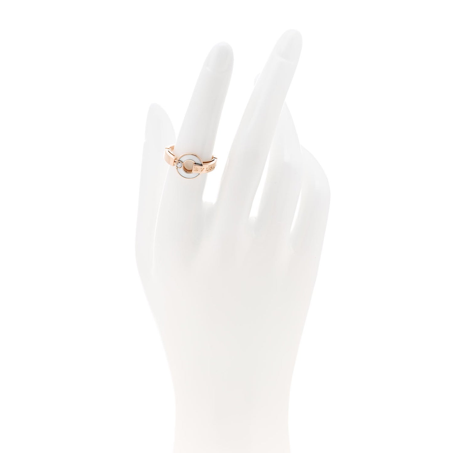 18K Rose Gold Diamond Mother of Pearl BVLGARI BVLGARI Ring 53 6.25