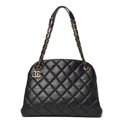 Chanel Aged Calfskin Large Just Mademoiselle Bowling Bag Black 1 of 10