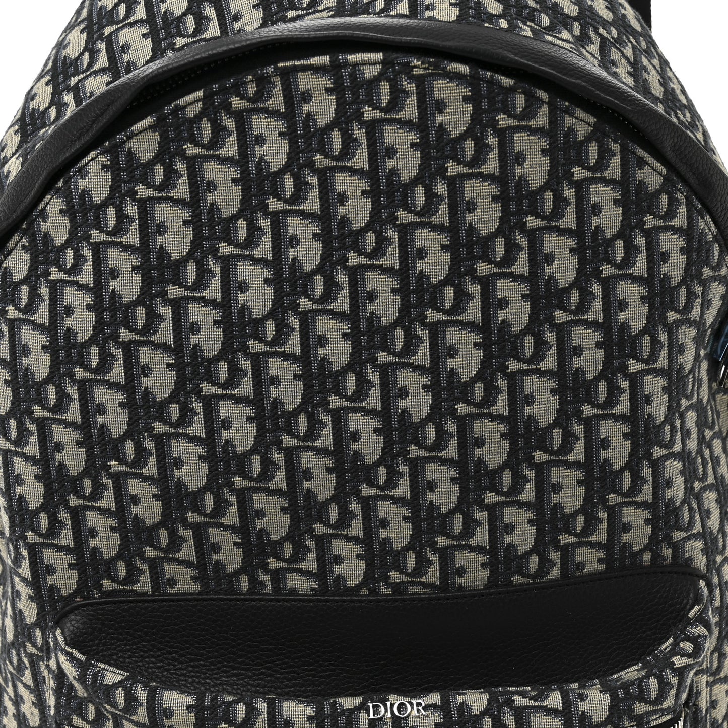 Oblique Calfskin Rider Backpack Beige Black