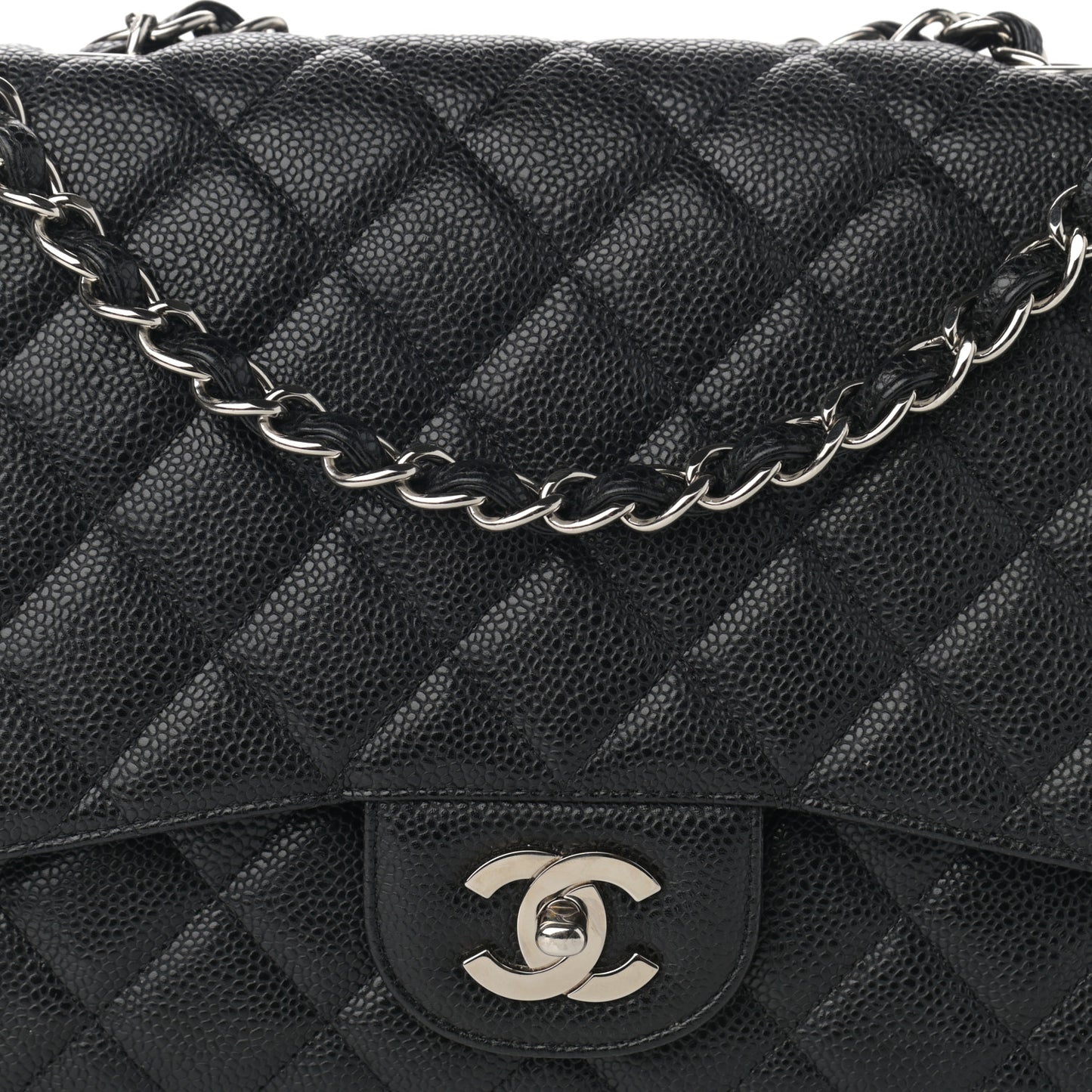 Caviar Quilted Jumbo Single Flap Black