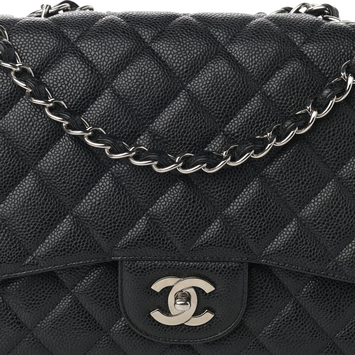 Chanel Caviar Quilted Jumbo Single Flap Black 8 of 12