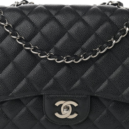 Chanel Caviar Quilted Jumbo Single Flap Black 8 of 12