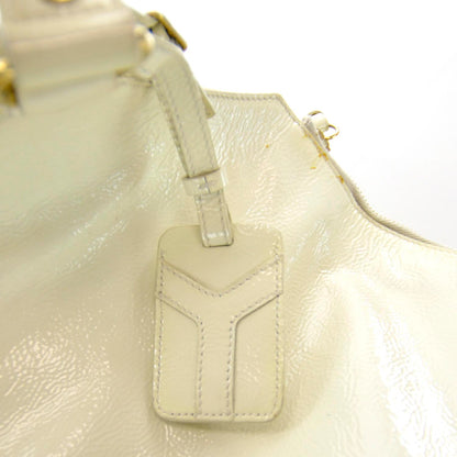 Saint Laurent Patent Tribute Tote Ivory 7 of 14