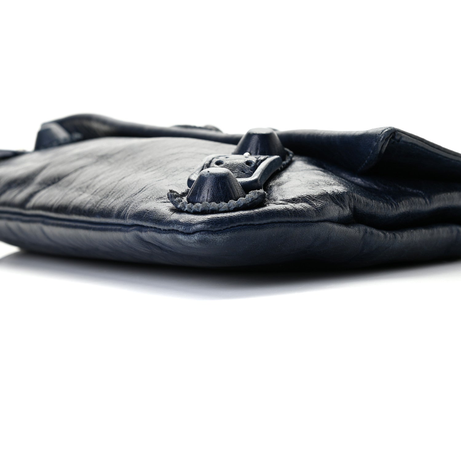 Balenciaga Agneau Giant Brogues Hardware Envelope Clutch Marine 7 of 10