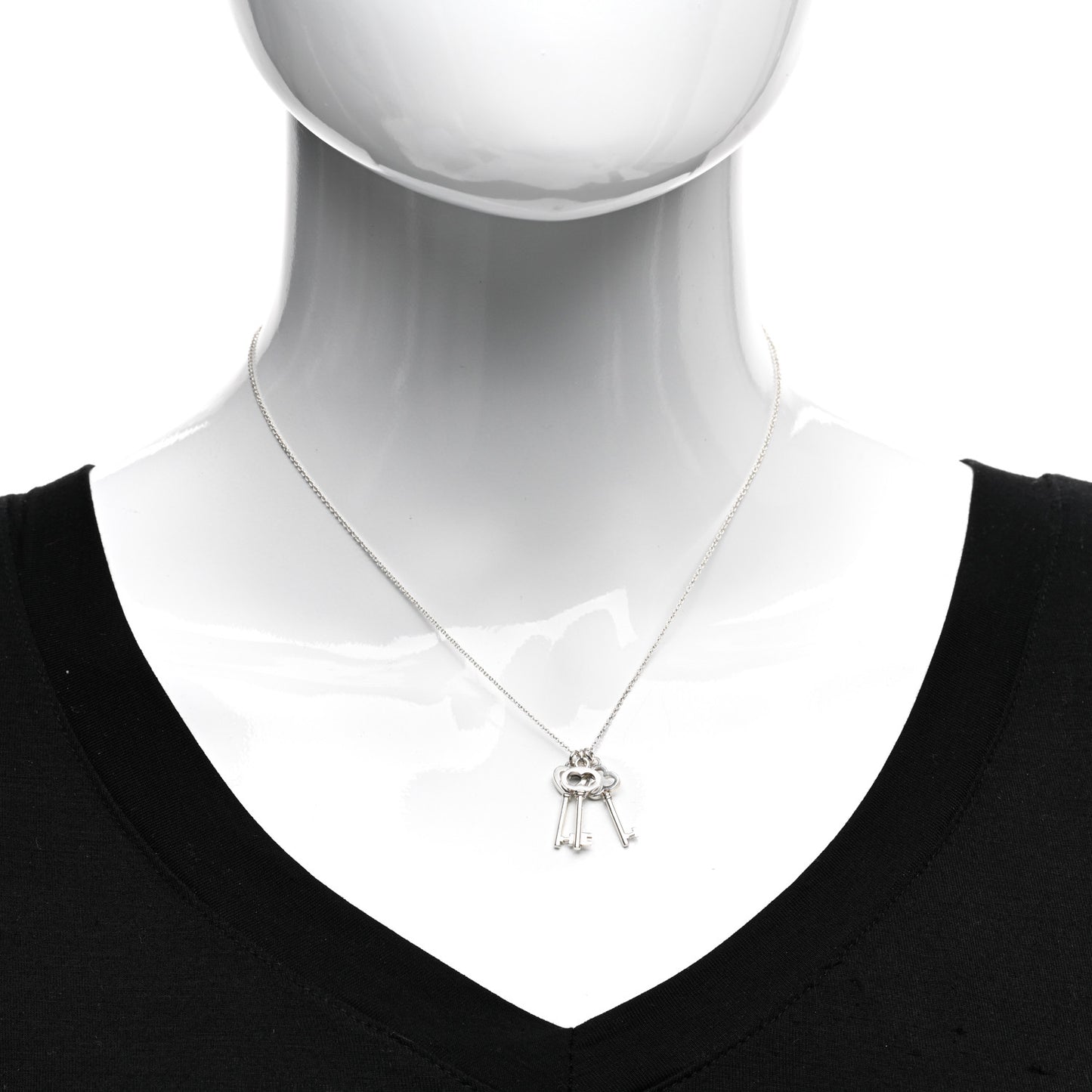 Sterling Silver Three Key Pendant Necklace
