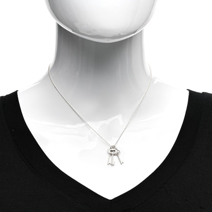 Tiffany Sterling Silver Three Key Pendant Necklace 2 of 4