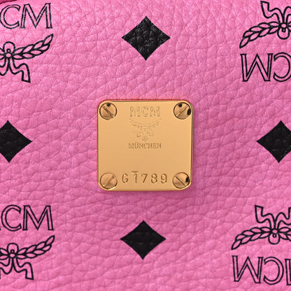 MCM Visetos Small Side Stud Stark Backpack Pink 9 of 9