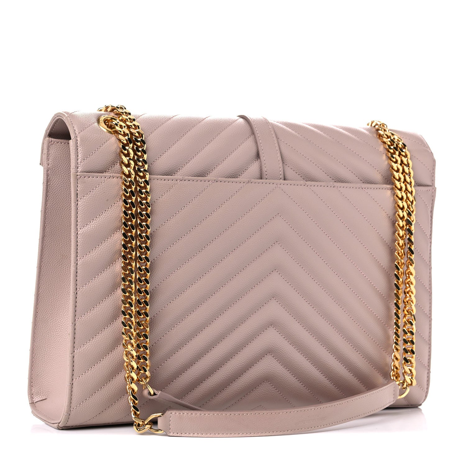 Saint Laurent Grain De Poudre Matelasse Chevron Large Monogram Satchel Rose Antic 2 of 8
