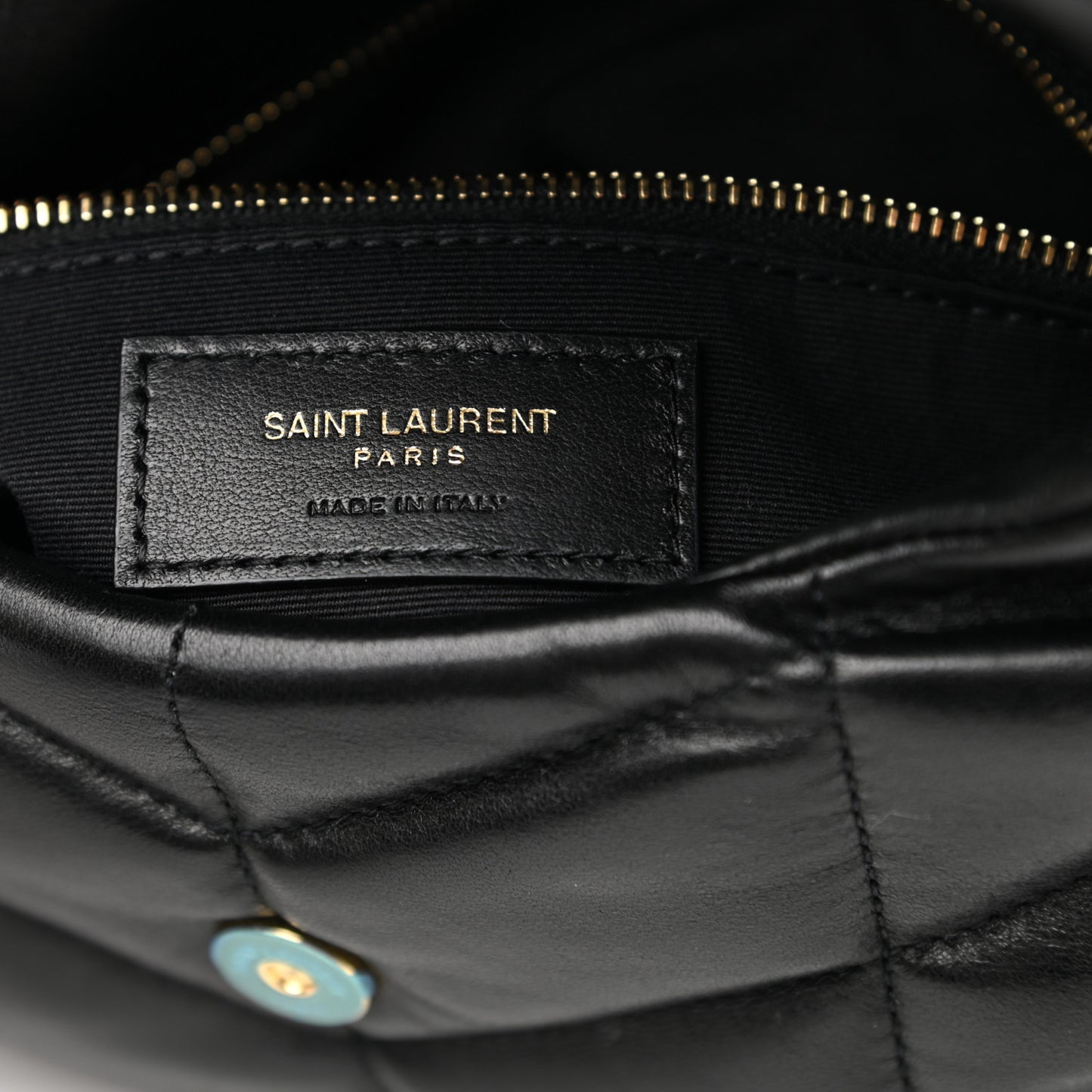 Lambskin Quilted Toy Loulou Puffer Monogram Chain Satchel Black