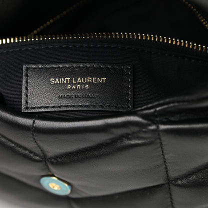 Saint Laurent Lambskin Quilted Toy Loulou Puffer Monogram Chain Satchel Black 7 of 11