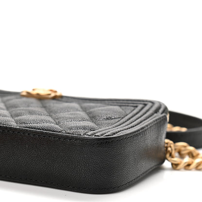Chanel Caviar Quilted Small Boy Clutch With Chain Black 13 of 15