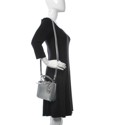 Christian Dior Metallic Patent Micro-Cannage Mini Lady Dior Silver 2 of 6