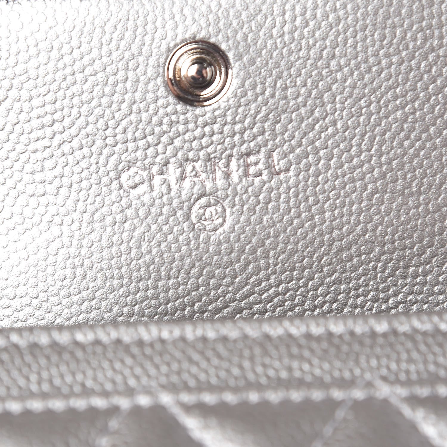 Chanel Metallic Caviar Quilted Boy Card Holder Wallet Silver 6 of 9