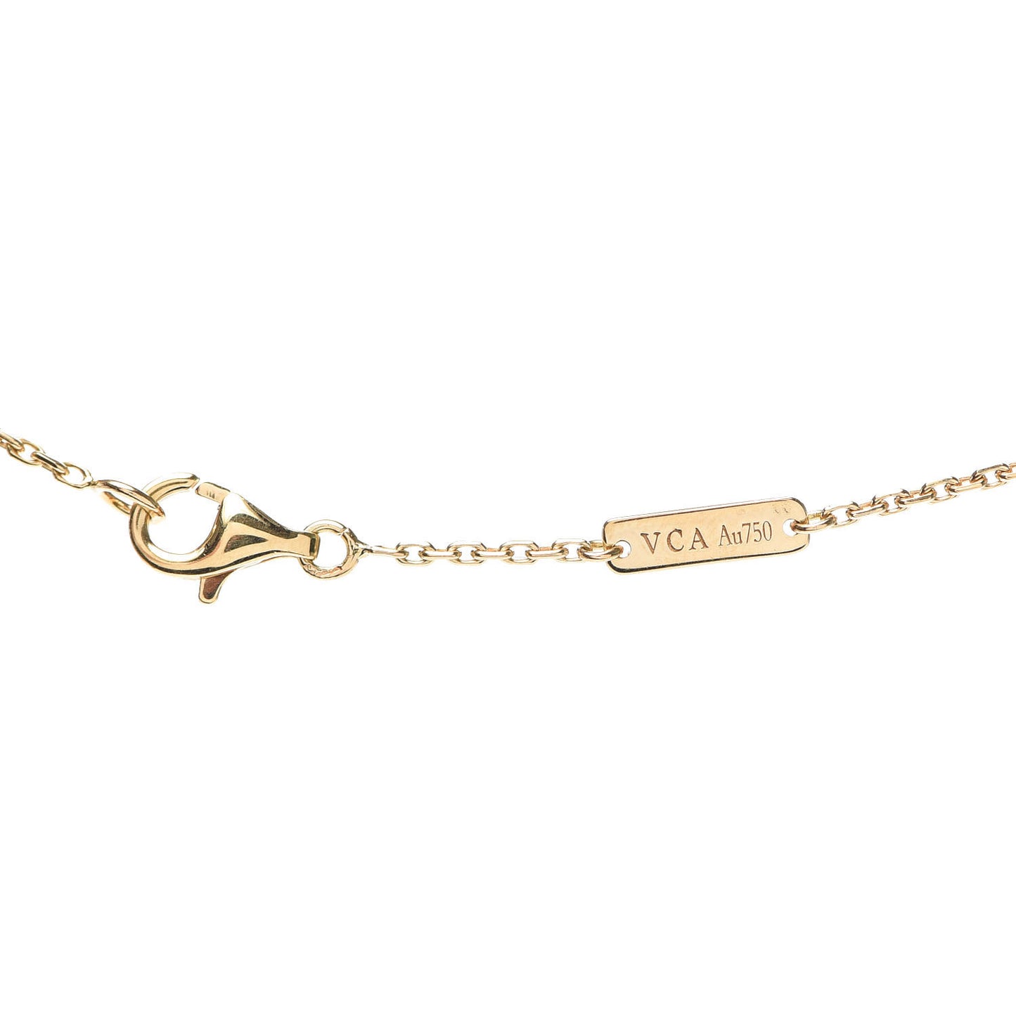 18K Yellow Gold Mother of Pearl Vintage Alhambra Pendant Necklace