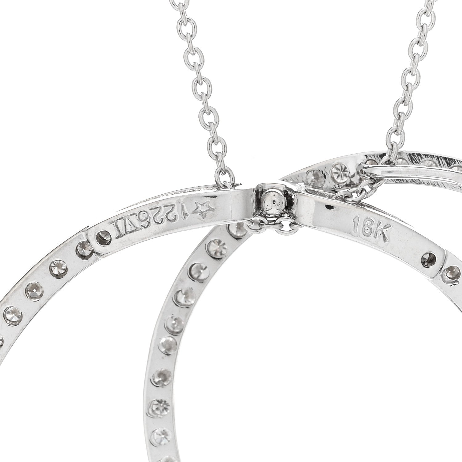 Roberto Coin 18K White Gold Diamond Interlocking Circles Necklace 3 of 3