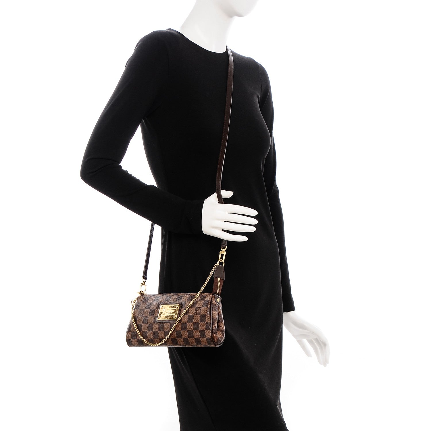 Louis Vuitton Damier Ebene Eva Clutch 2 of 8