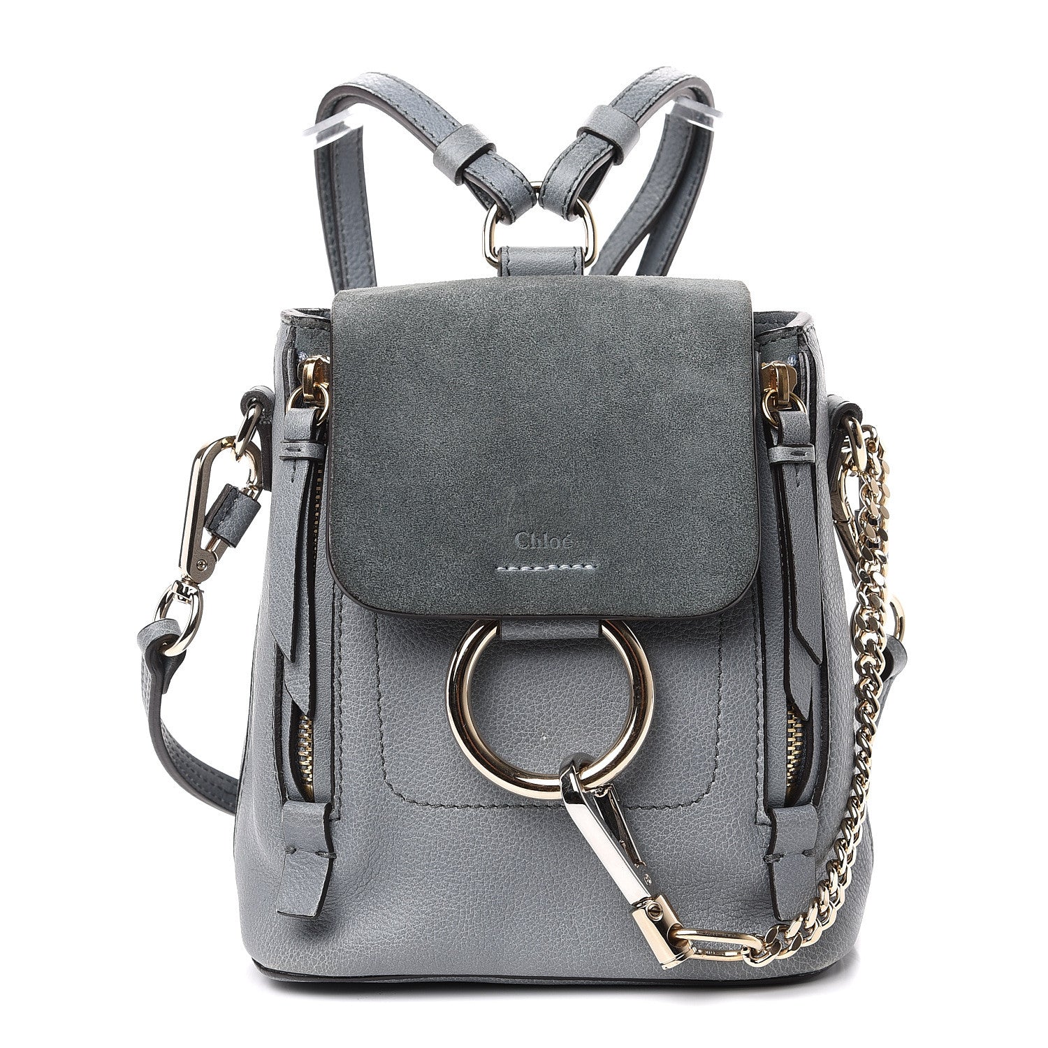 Chloe Suede Calfskin Mini Faye Backpack Cloudy Blue 1 of 9
