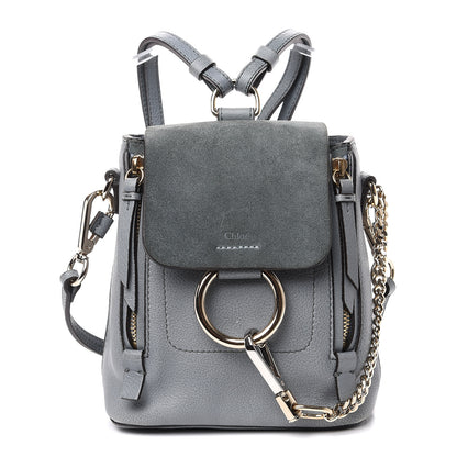Chloe Suede Calfskin Mini Faye Backpack Cloudy Blue 1 of 9