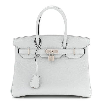 Hermes Taurillon Clemence Birkin 30 Bleu Pale 1 of 10