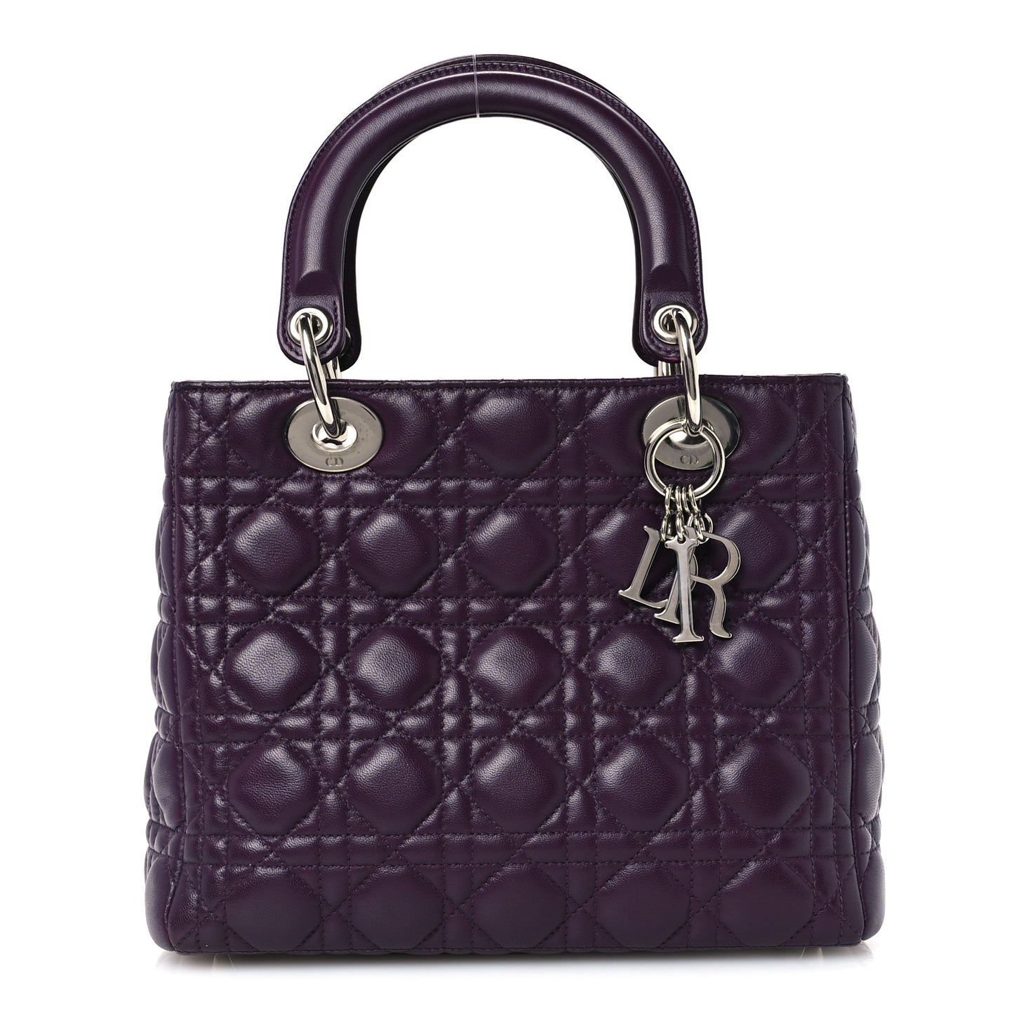 Lambskin Cannage Medium Lady Dior Purple