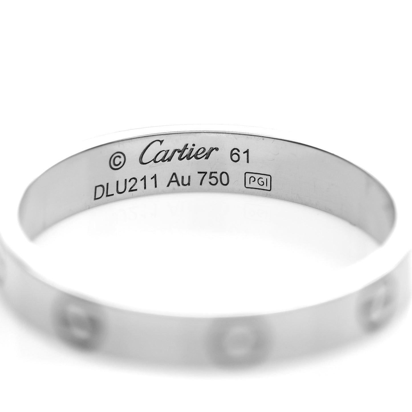 18K White Gold 4mm LOVE Wedding Band Ring 61 9.5
