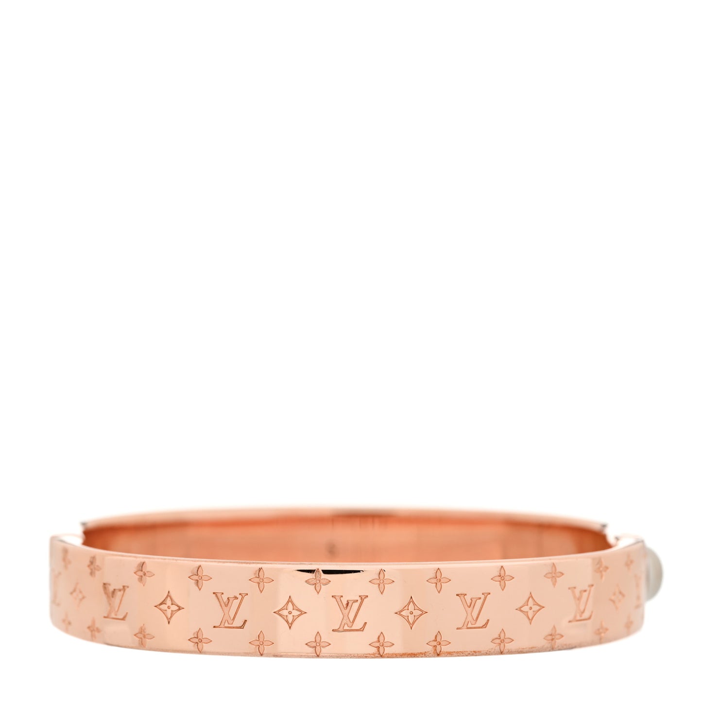 Brass Monogram Nanogram Cuff S Pink Gold