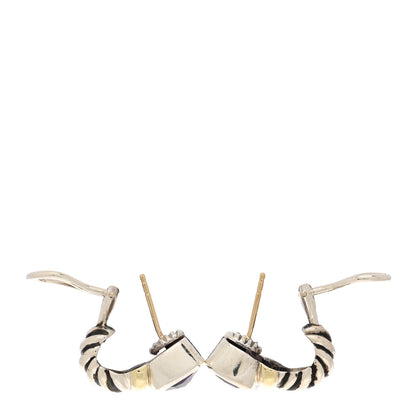 David Yurman Sterling Silver 14K Yellow Gold Amethsyt Capri Shrimp Earrings 3 of 4
