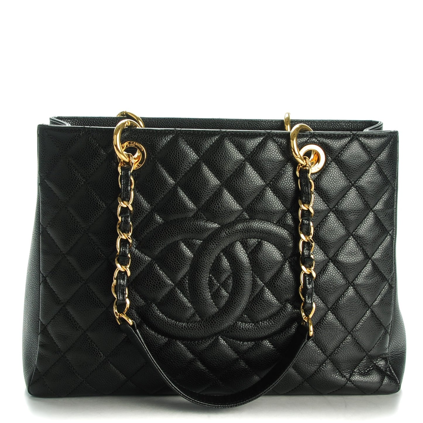 Caviar Quilted Grand Shopping Tote GST Black