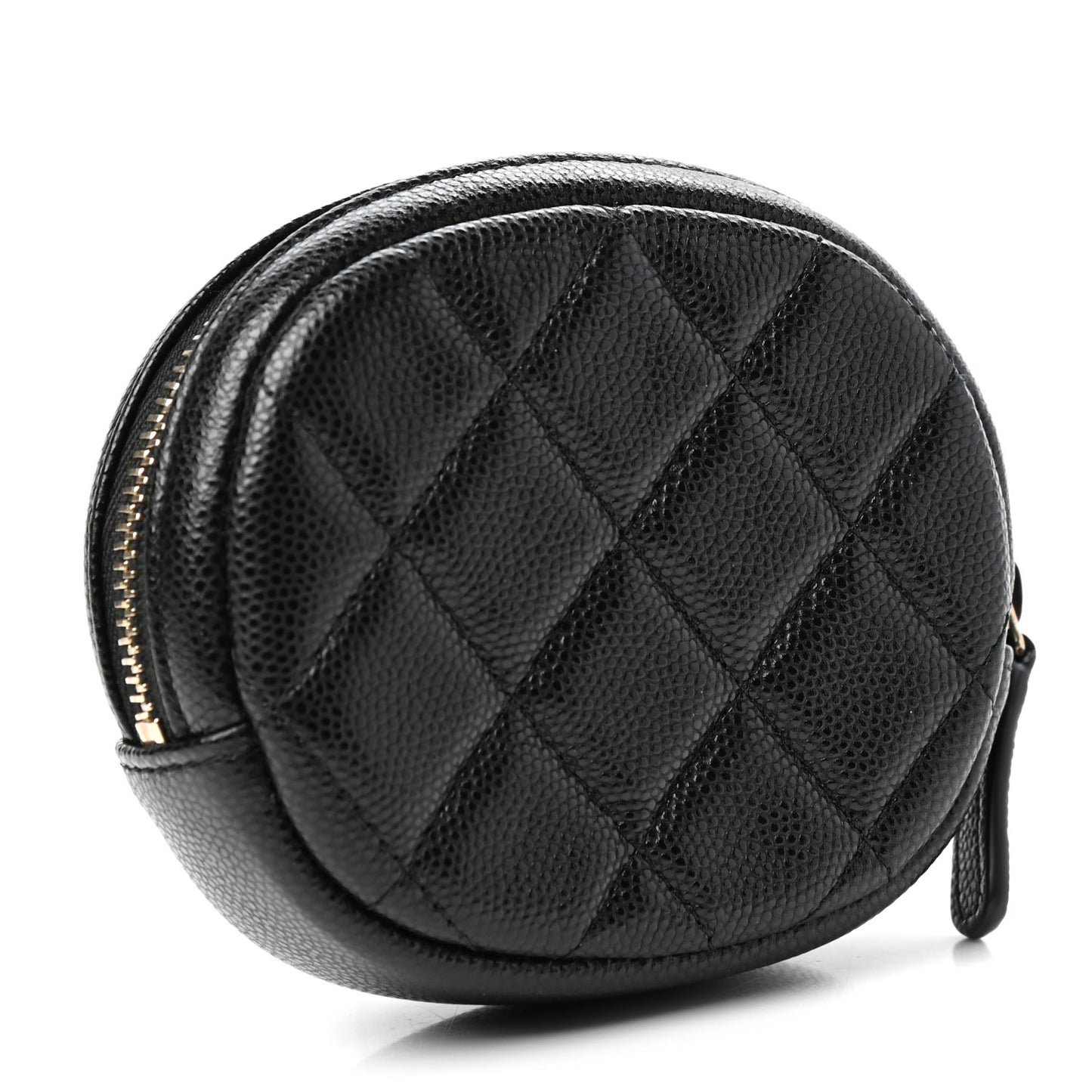 Caviar Quilted Zip Around Classic Coin Purse Black