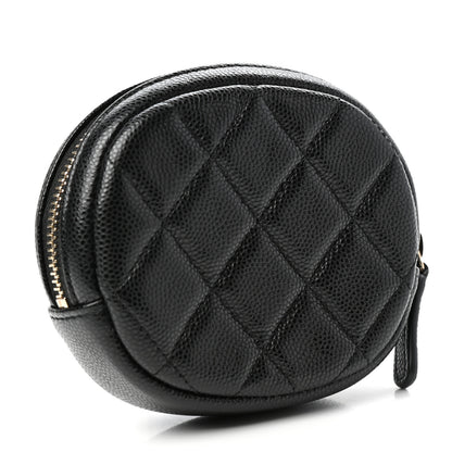 Chanel Caviar Quilted Zip Around Classic Coin Purse Black 3 of 8