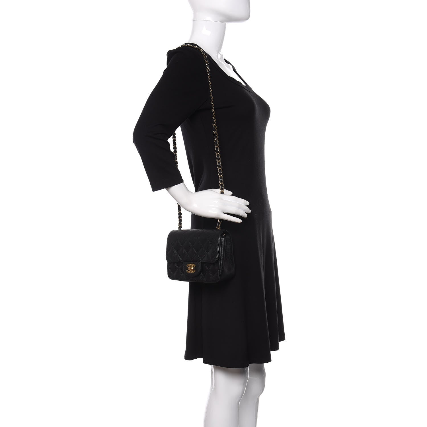 Chanel Caviar Quilted Mini Square Flap Black 2 of 9