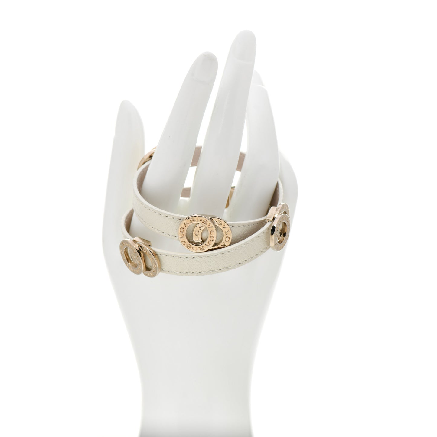 Calfskin Double Coiled Bracelet White