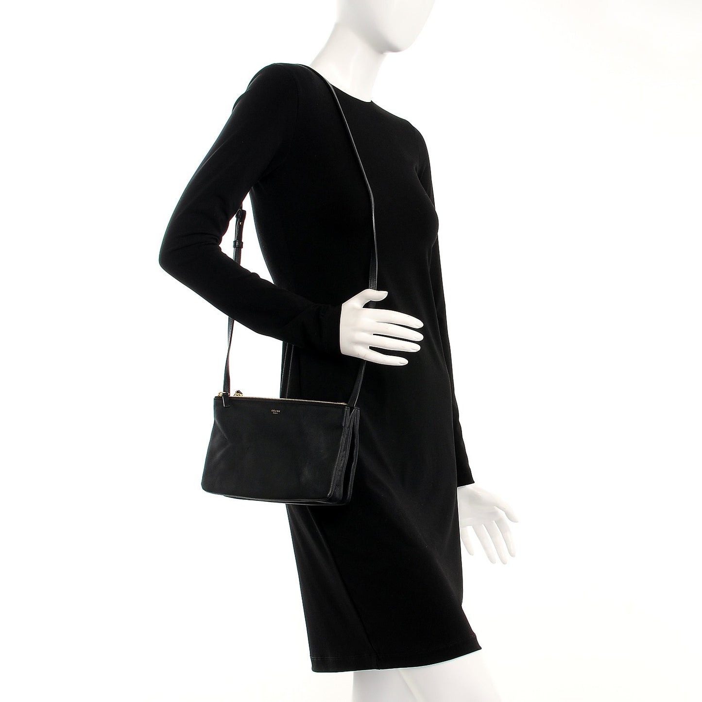 Lambskin Small Trio Crossbody Bag Black