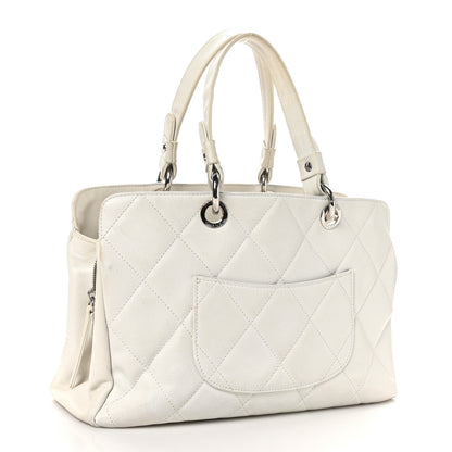 Chanel Soft Caviar Quilted CC Timeless Tote White 3 of 12