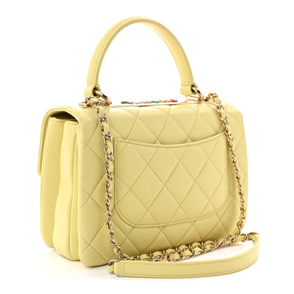 Chanel Lambskin Quilted Small Trendy CC Flap Dual Handle Bag Yellow 3 of 10